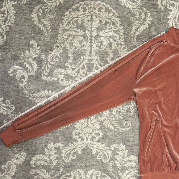 Adidas Women's Velvet Vibes Track Jacket Pink Size M Casual Sportswear - Picture 4 of 6
